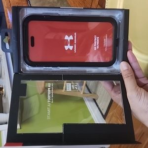 Under Amour Red Phone Case for iPhone 7 plus black rim